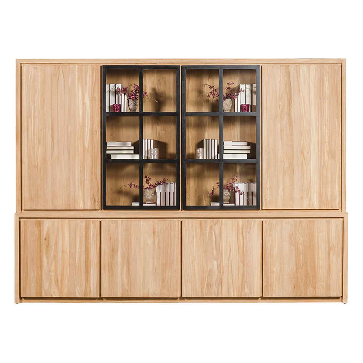 Buffet vaisselier en teck - Style contemporain