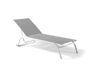 Chaise longue élégante en aluminium blanc - Style chaise longue