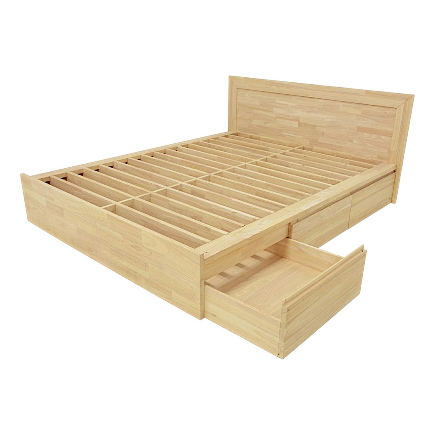 Lit double en bois massif - Style moderne