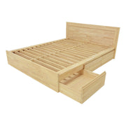 Lit double en bois massif - Style moderne