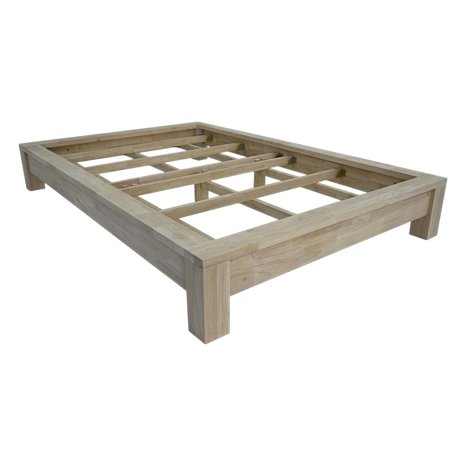 Lit 2 places Hévéa pour couchage 140x190 162x212x30cm HELENA