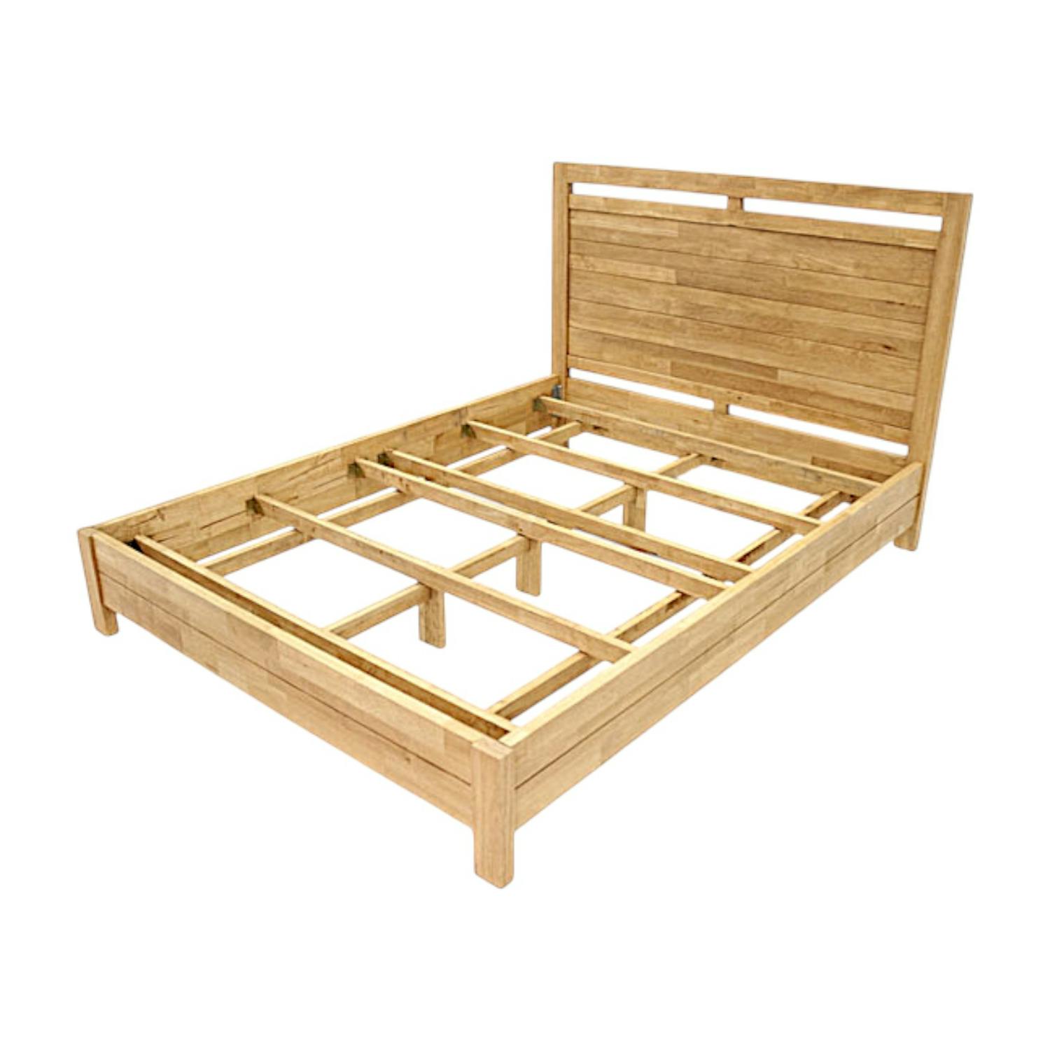 Lit 2 places Hévéa pour couchage 180x200 190x208x110cm ATTAN