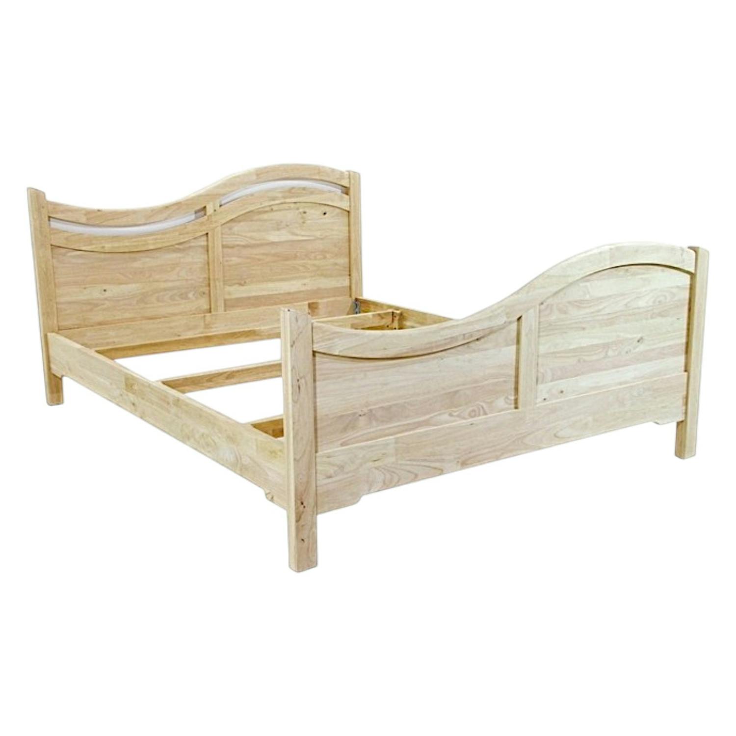 Lit 2 places Vague Hévéa pour couchage 140x190 153x200x94cm MAORI