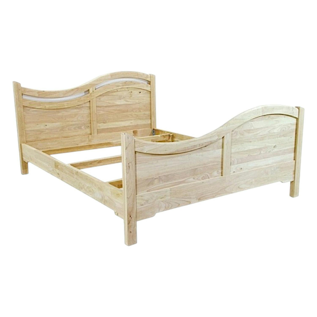 Lit 2 places Vague Hévéa pour couchage 180x200 193x210x94cm MAORI