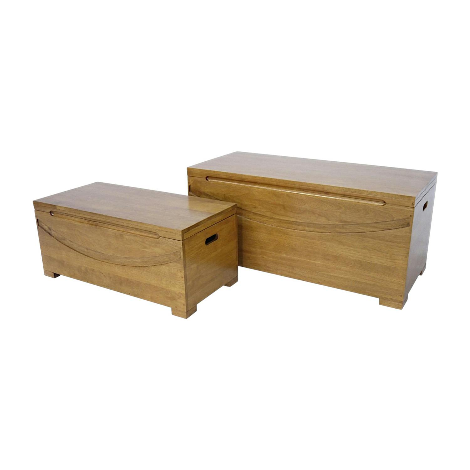 Banc coffre en bois massif - Style moderne
