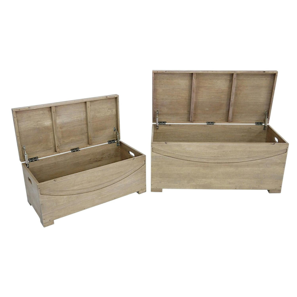 Lot de 2 bancs coffre Hévéa 100x45x45cm NIAGARA
