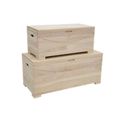 Bancs coffre en hévéa - Finition blanche