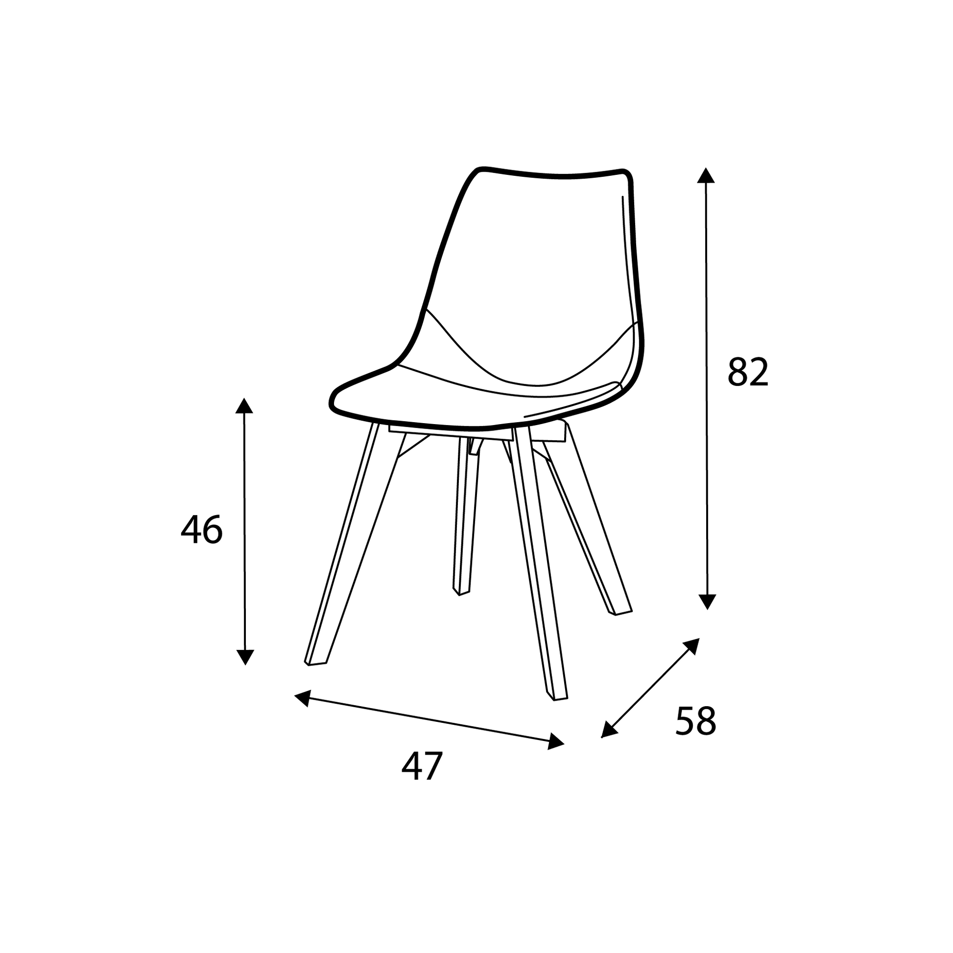 180 1834 Lot De 2 Chaises Hapy Avec Pieds Bois.Html – Dark Cognac DC – Taille standard