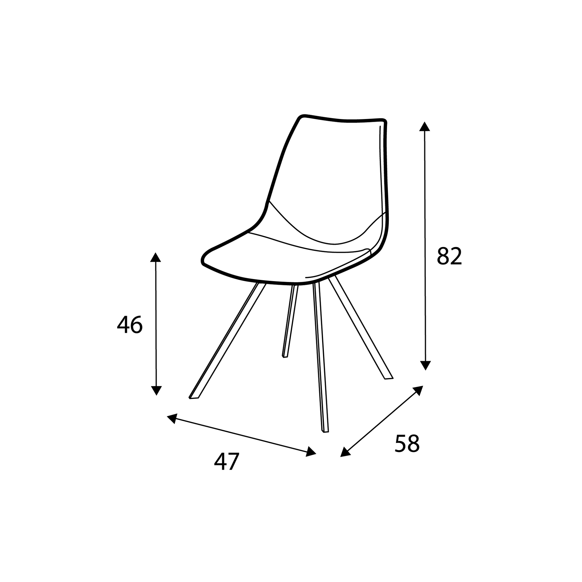 179 1259 Lot De 2 Chaises Hapy Avec Pieds En Metal.Html – Dark Mokka DM – Taille standard