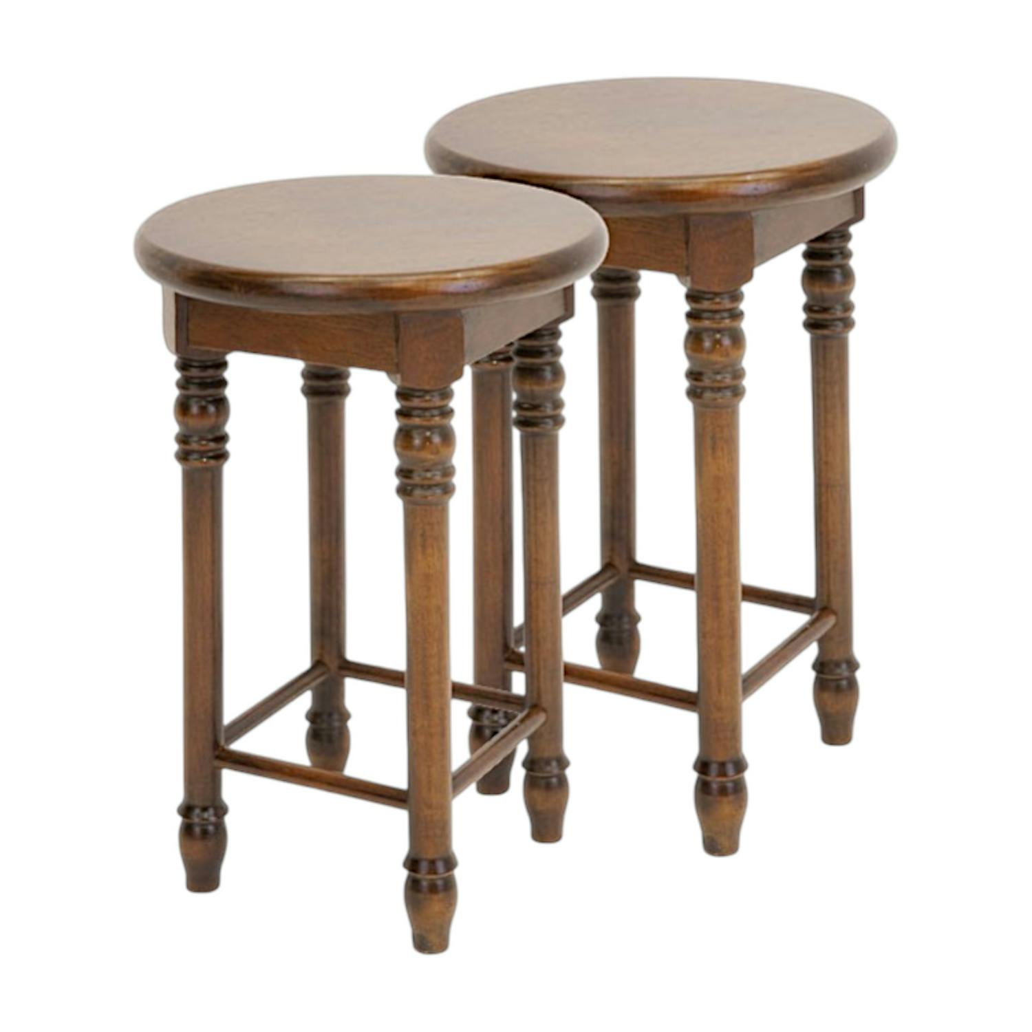 Tabouret Bas en Bois Massif - Style Traditionnel