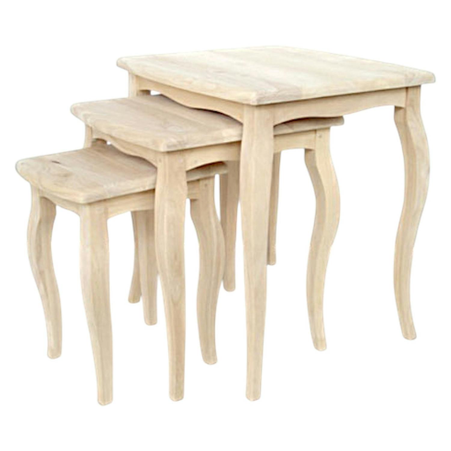 Lot de 3 tables gigognes Hévéa 51x46x56cm TRADITION