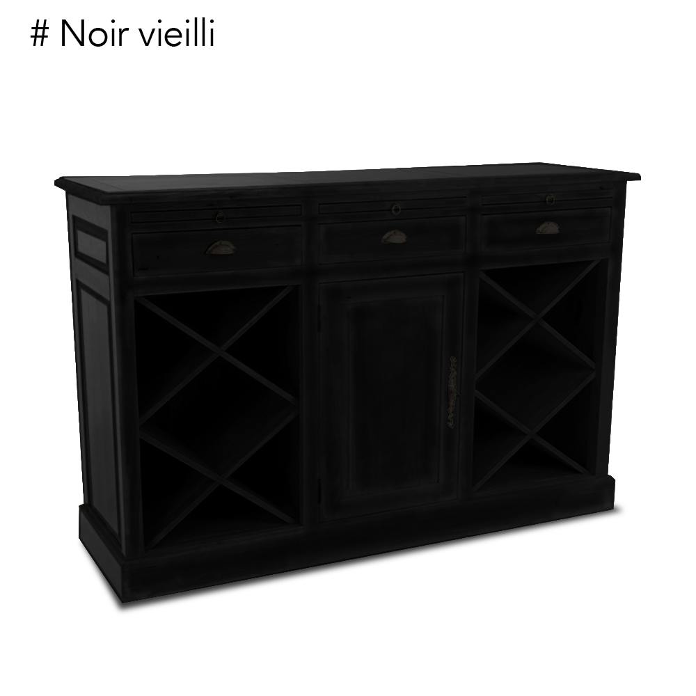 Meuble bar avec casier à bouteilles hévéa 149cm TRADITION