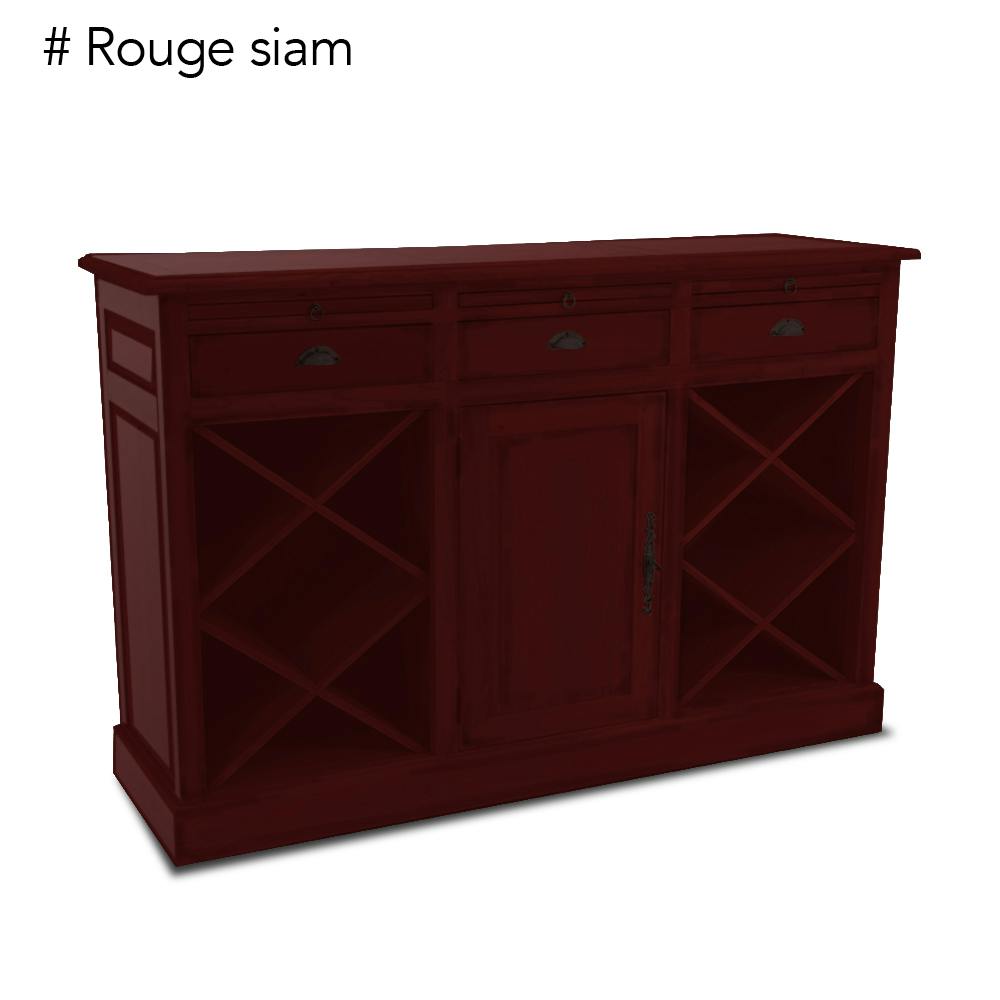 Meuble bar avec casier à bouteilles hévéa 149cm TRADITION