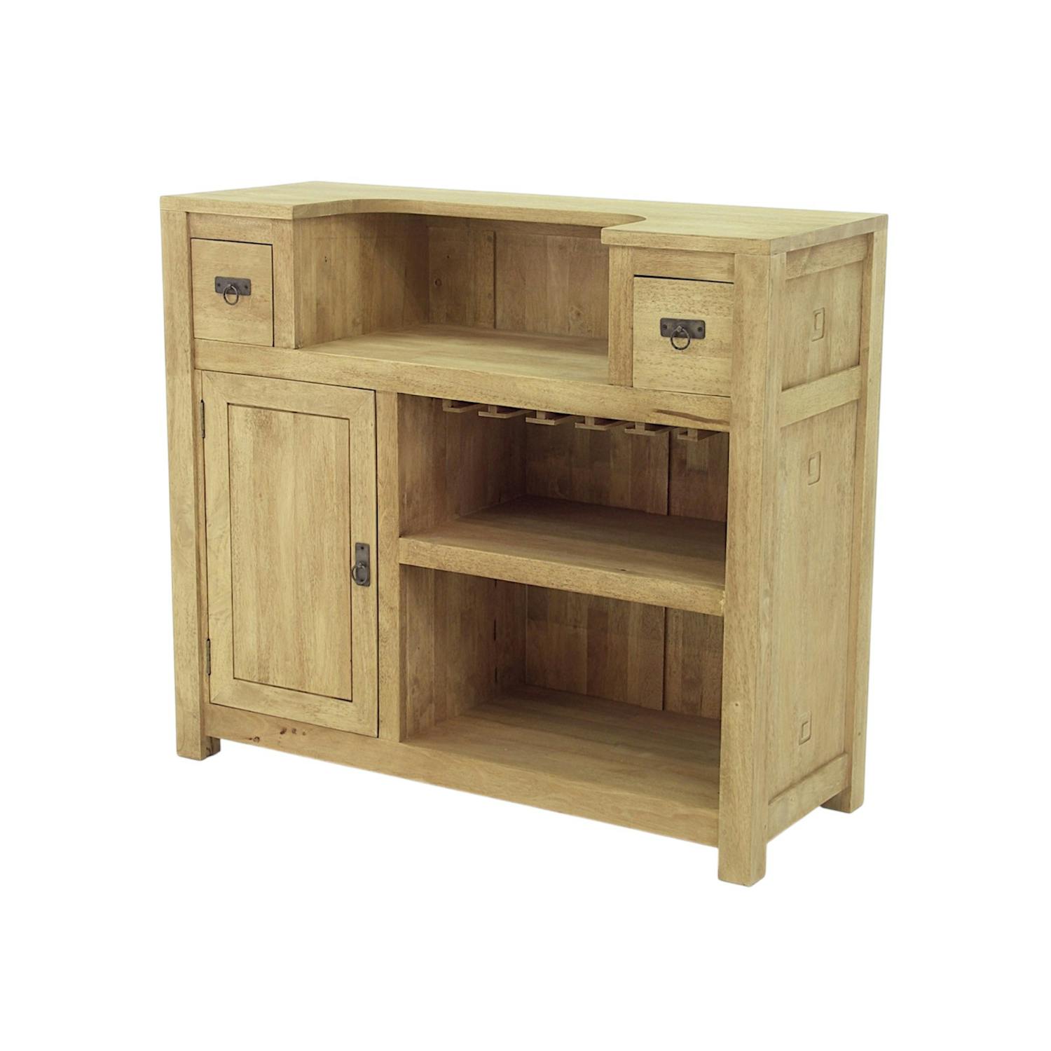 Meuble bar en bois massif - Style moderne