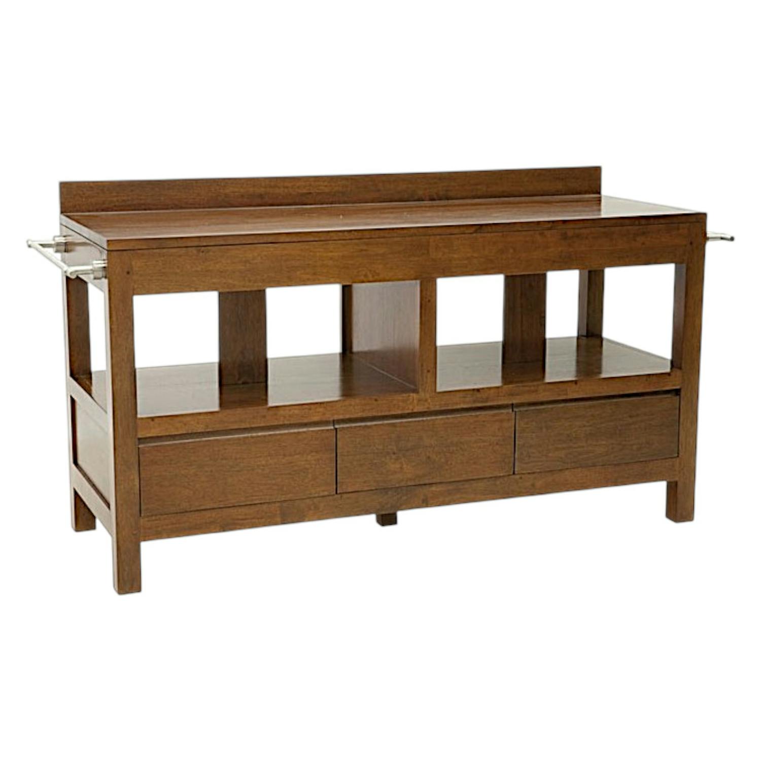 Meuble bas salle de bain 3 tiroirs hévéa 154cm OLGA