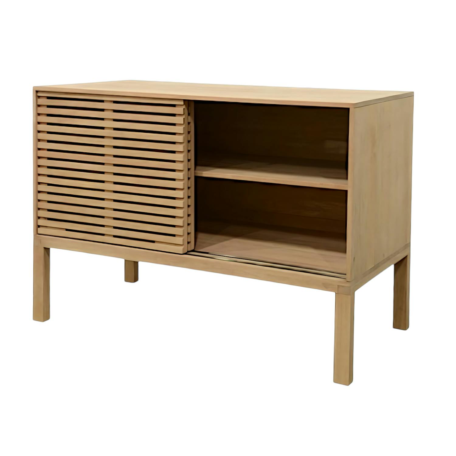 Meuble / Buffet Hévéa 2 portes coulissantes Persiennes 120x60x85cm NEW ORLEANS