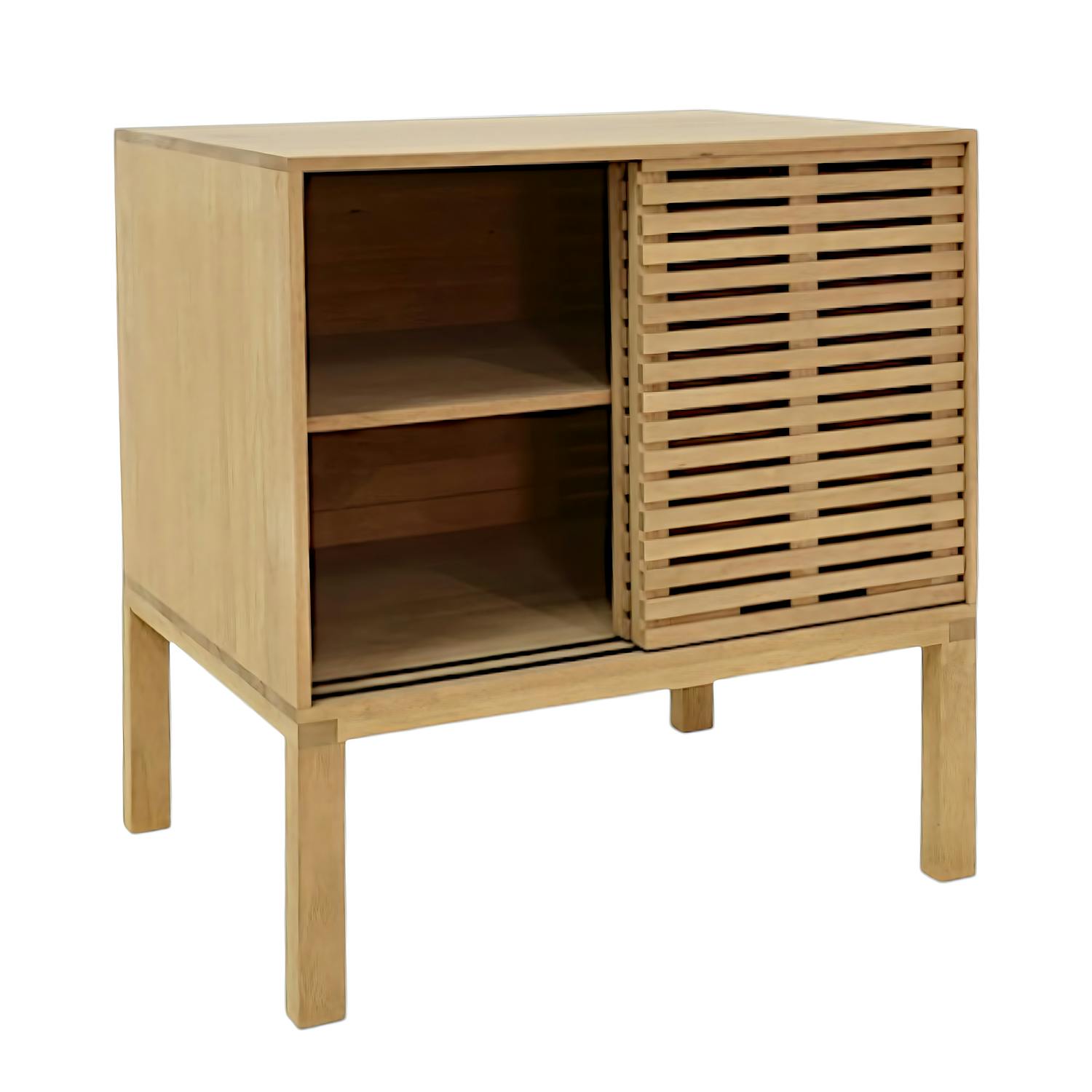 Meuble / Buffet Hévéa 2 portes coulissantes Persiennes 80x60x85cm NEW ORLEANS