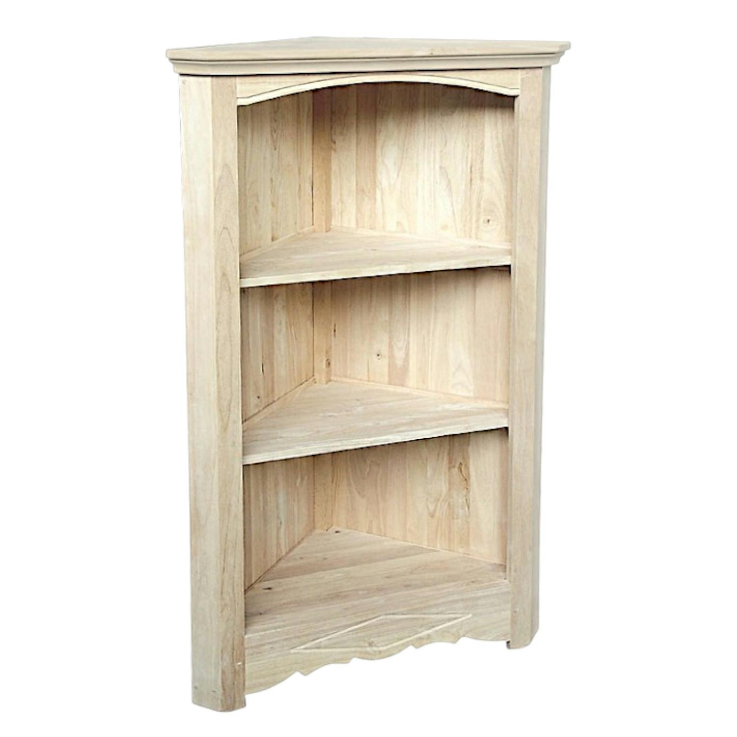 Meuble de rangement d'angle ouvert Hévéa 3 niches 78x45x124cm TRADITION