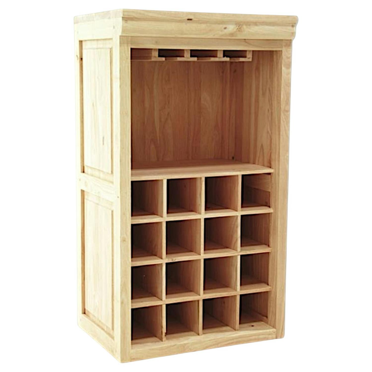 Meuble range bouteilles et verres hévéa 49x38x88cm TRADITION