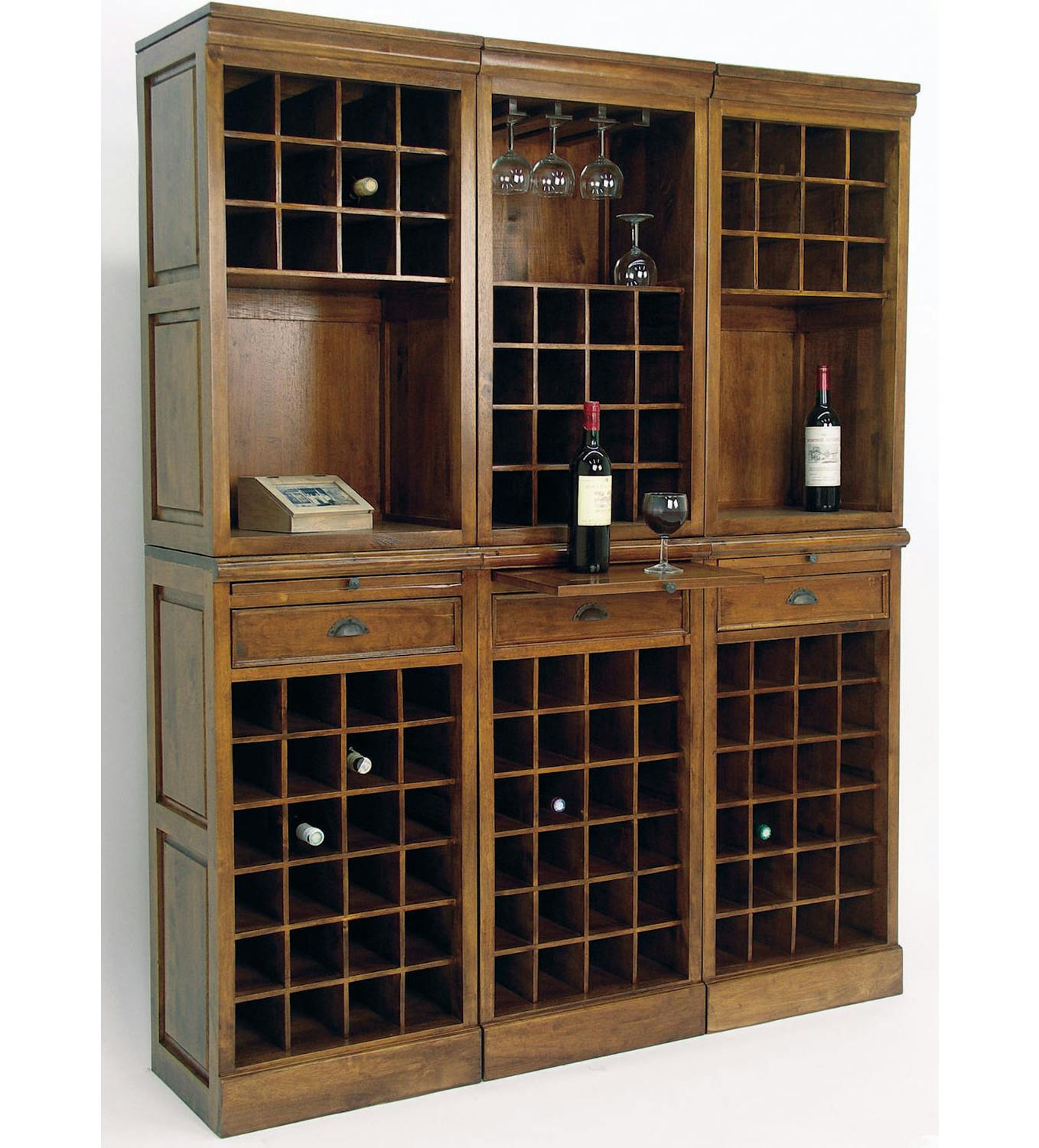 Meuble range bouteilles hévéa 49x38x88cm TRADITION