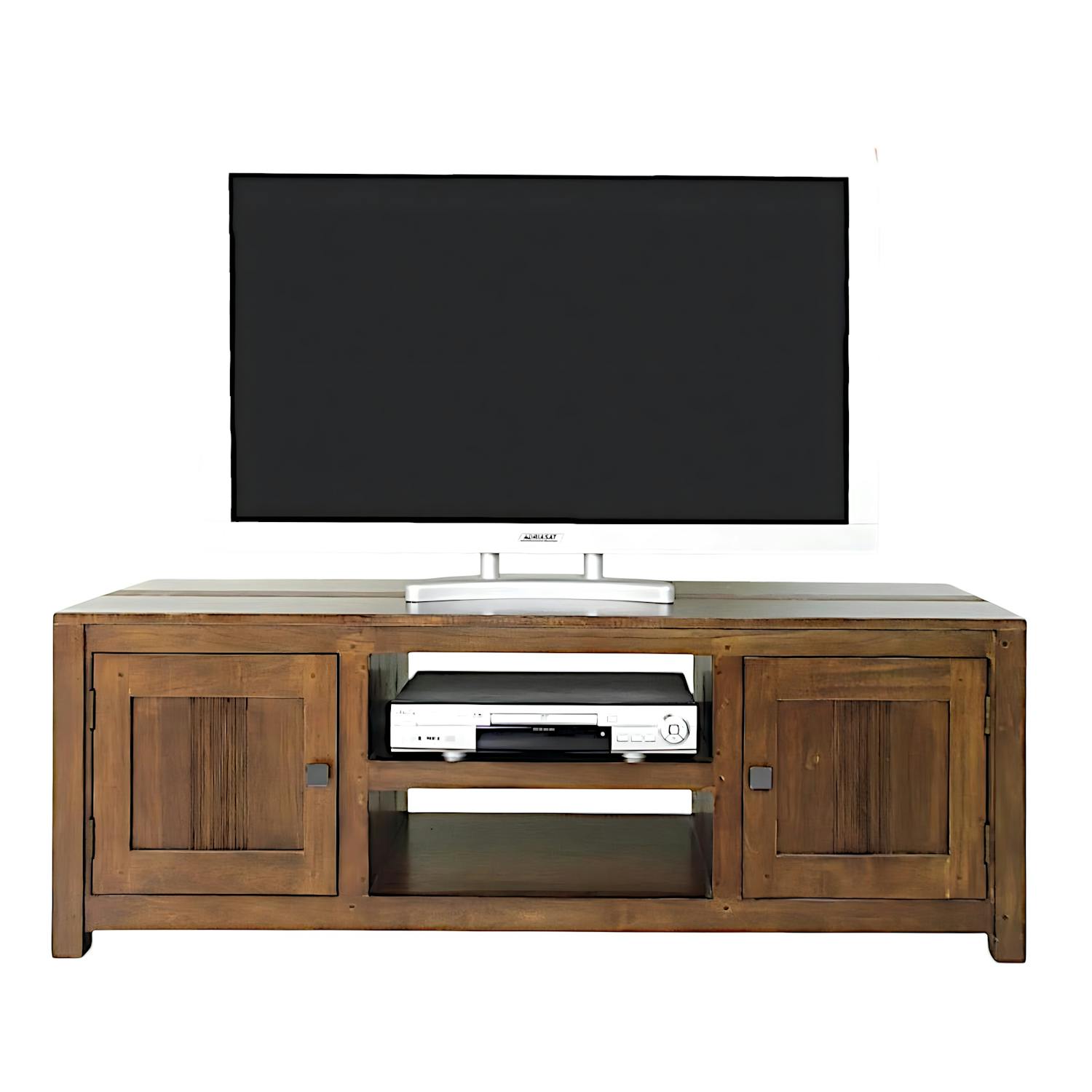 Meuble TV 2 portes hévéa 136cm GALA