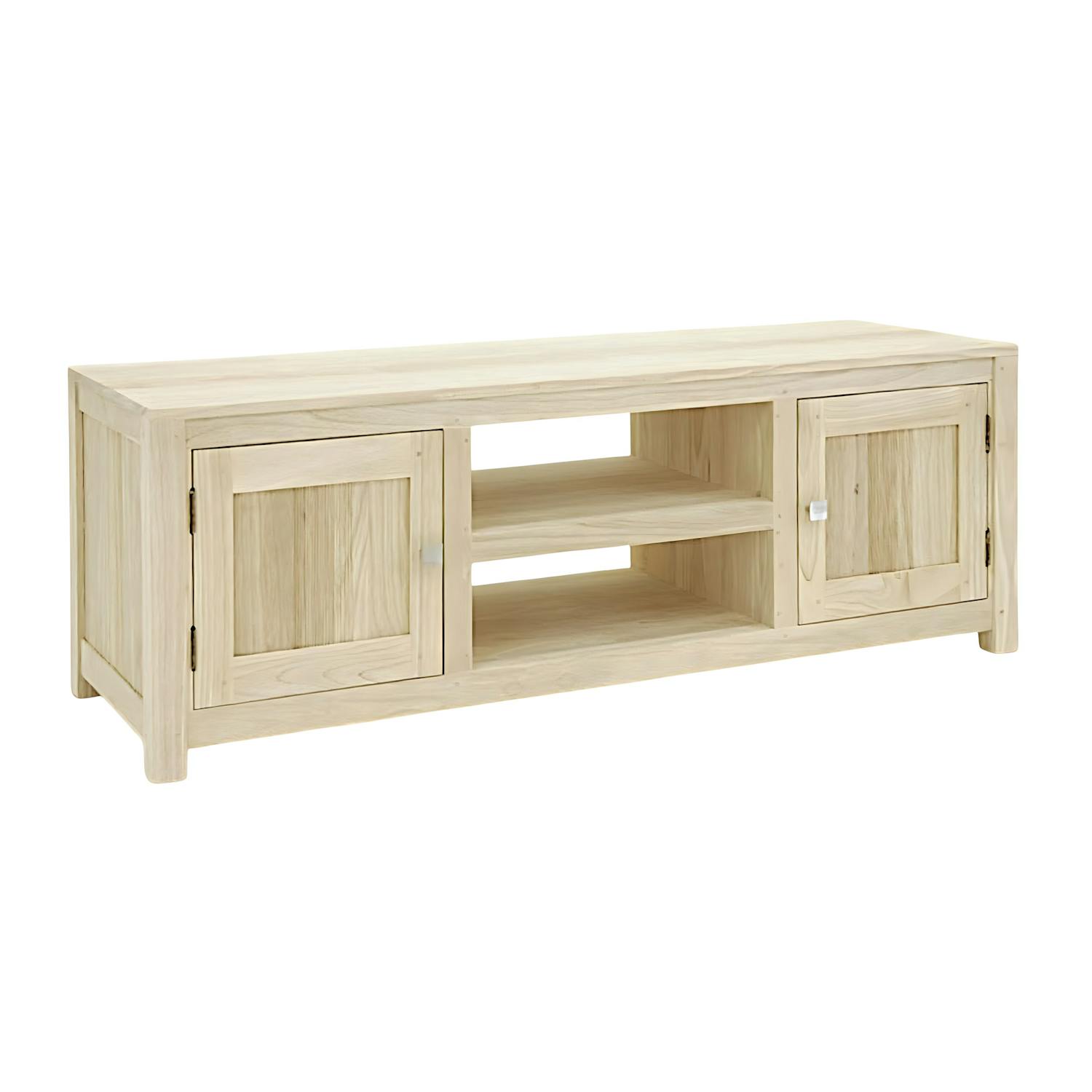 Meuble TV 2 portes hévéa 136cm GALA