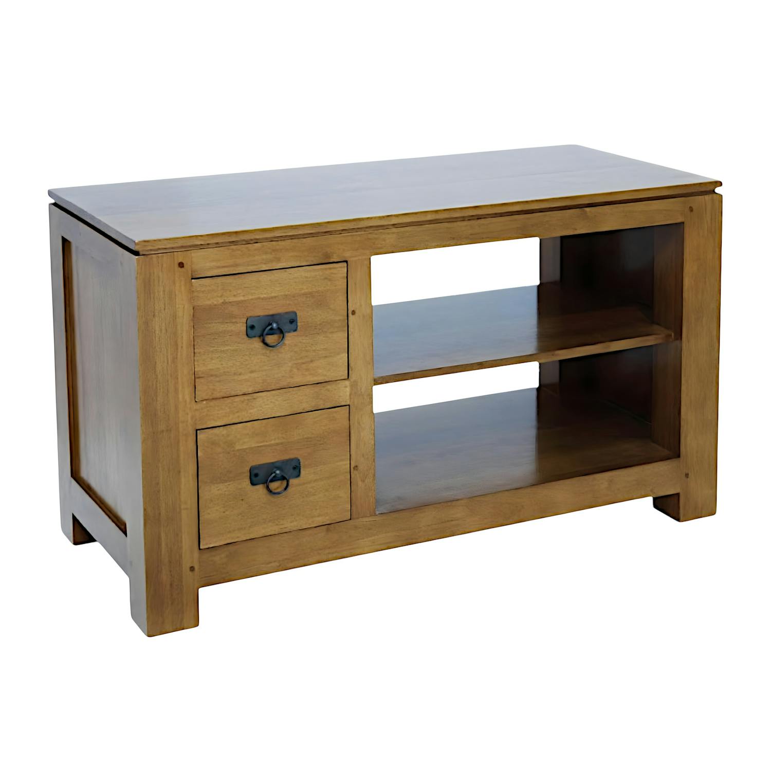 Meuble TV 2 tiroirs hévéa 100x45x58cm HELENA