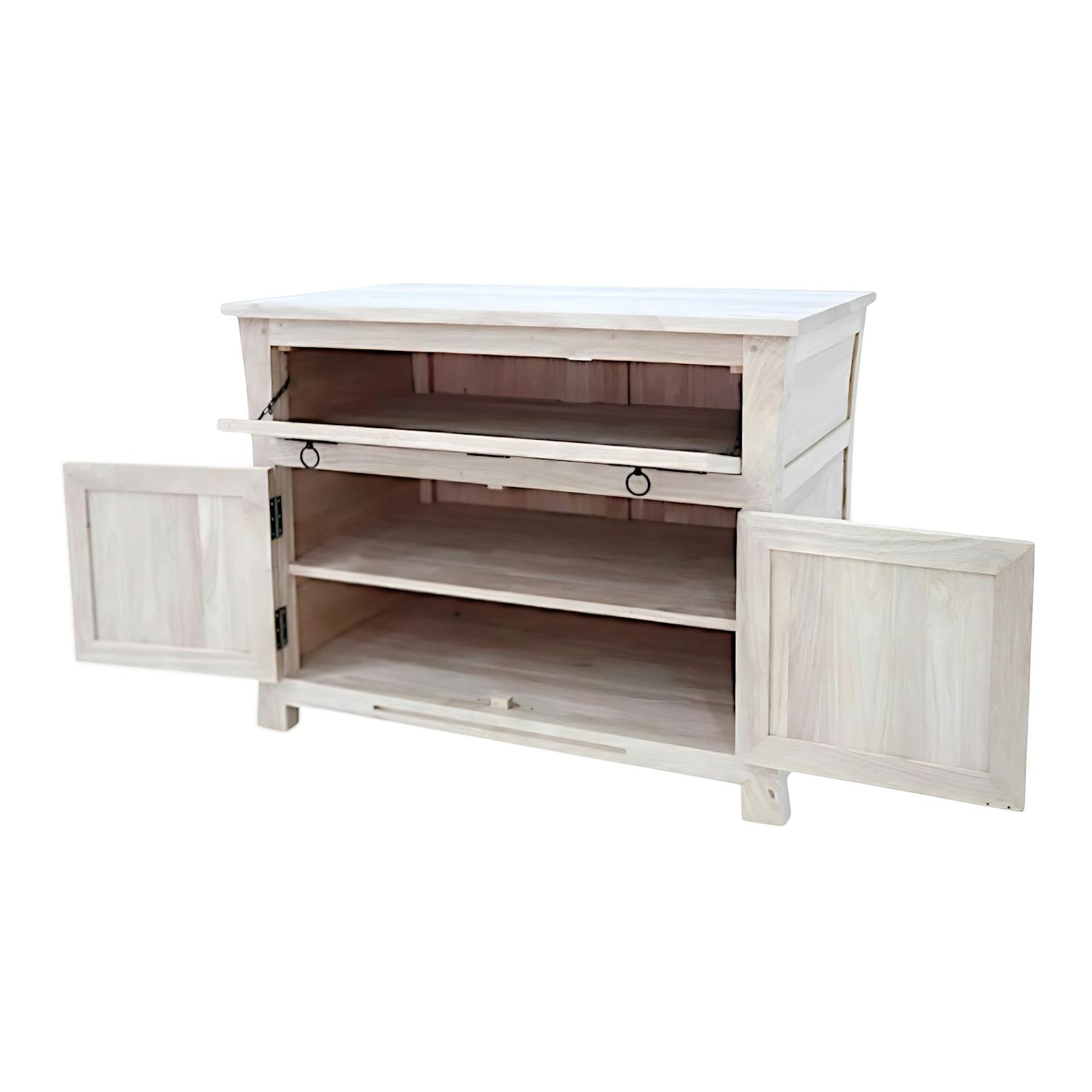 Meuble tv asiatique chinois hévéa 93cm MAORI