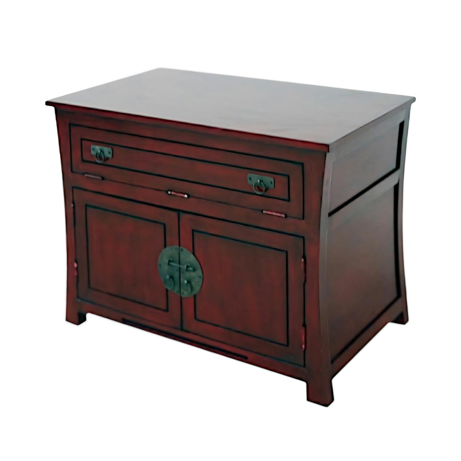 Meuble tv asiatique chinois hévéa 93cm MAORI