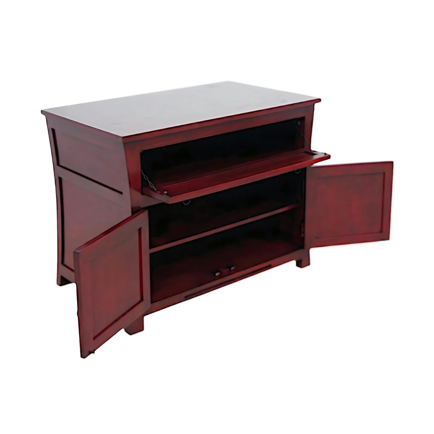 Meuble tv asiatique chinois hévéa 93cm MAORI