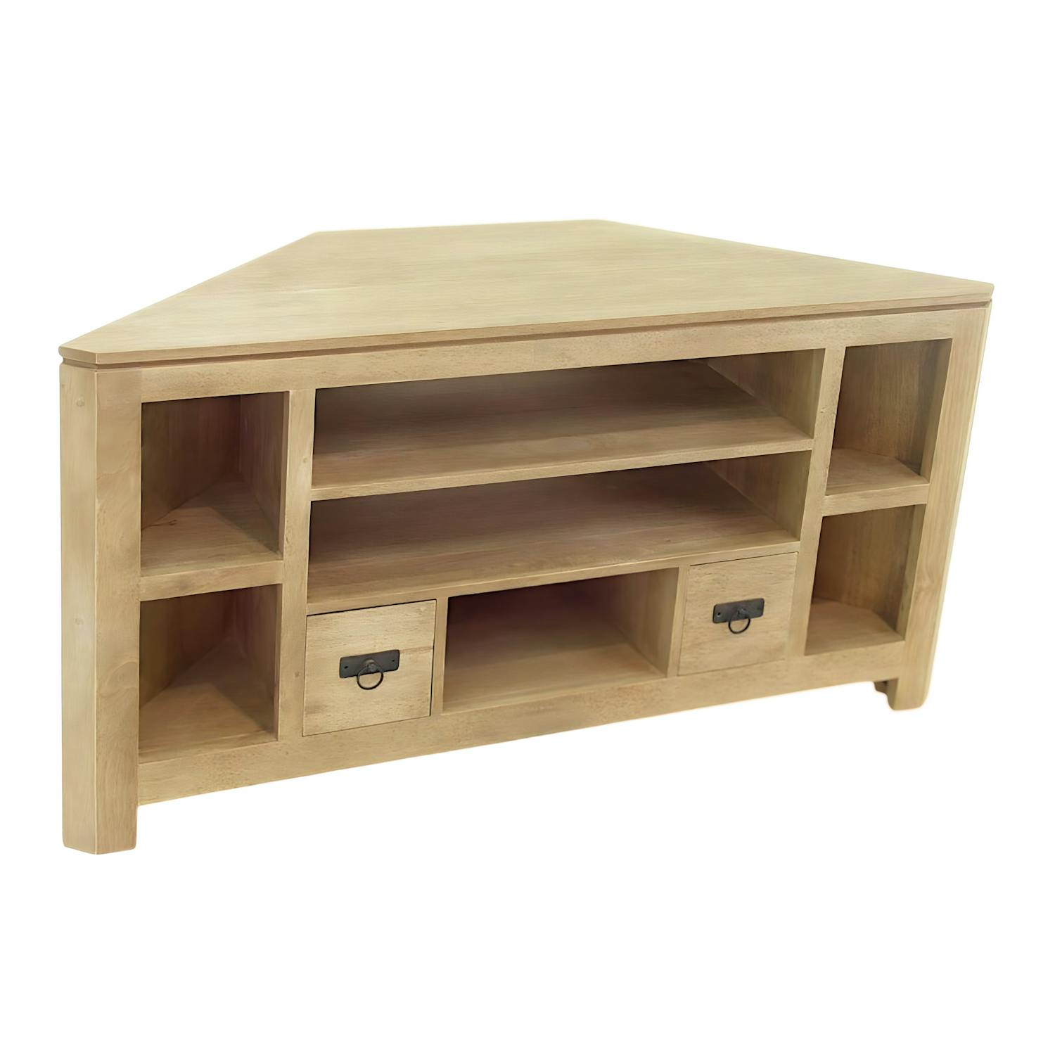 Meuble TV d'angle bois massif HELENA