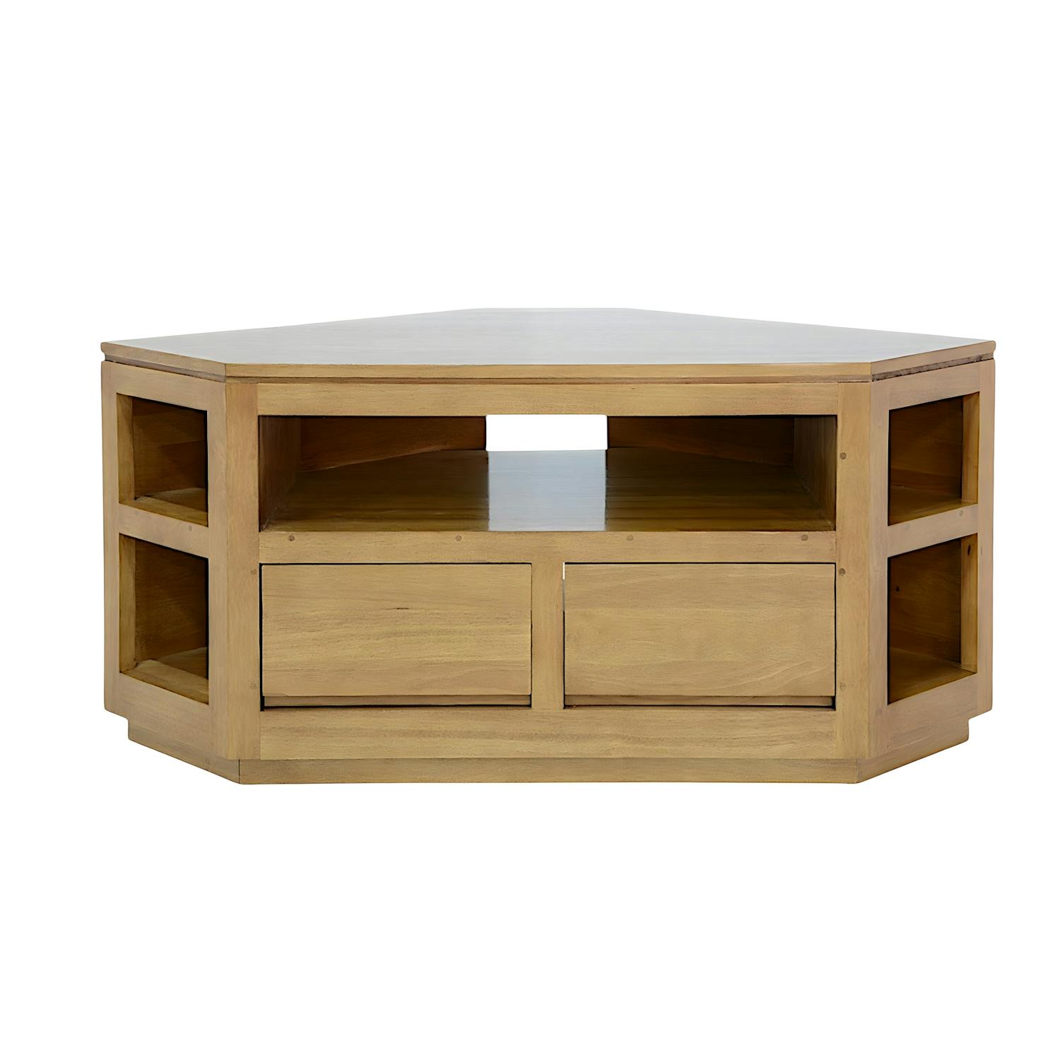 Meuble TV d'angle hévéa 120CM OLGA