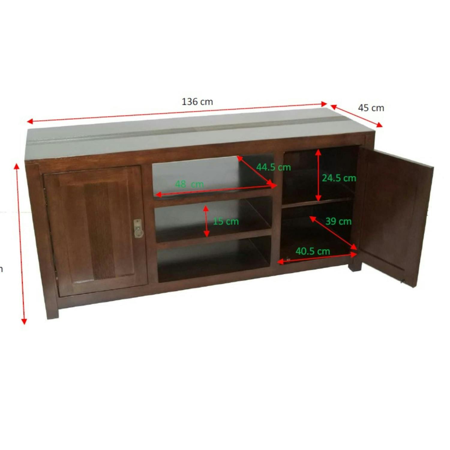 Meuble TV hévéa 136cm GALA