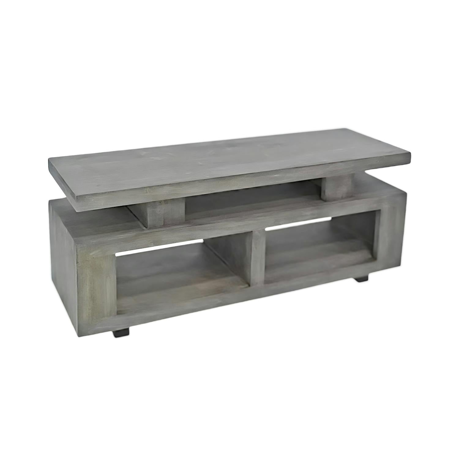 Meuble TV hévéa 2 niches 120cm HELENA