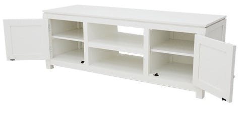 Meuble TV Hévéa 2 portes, 2 niches, 136x45x48,6cm HELENA