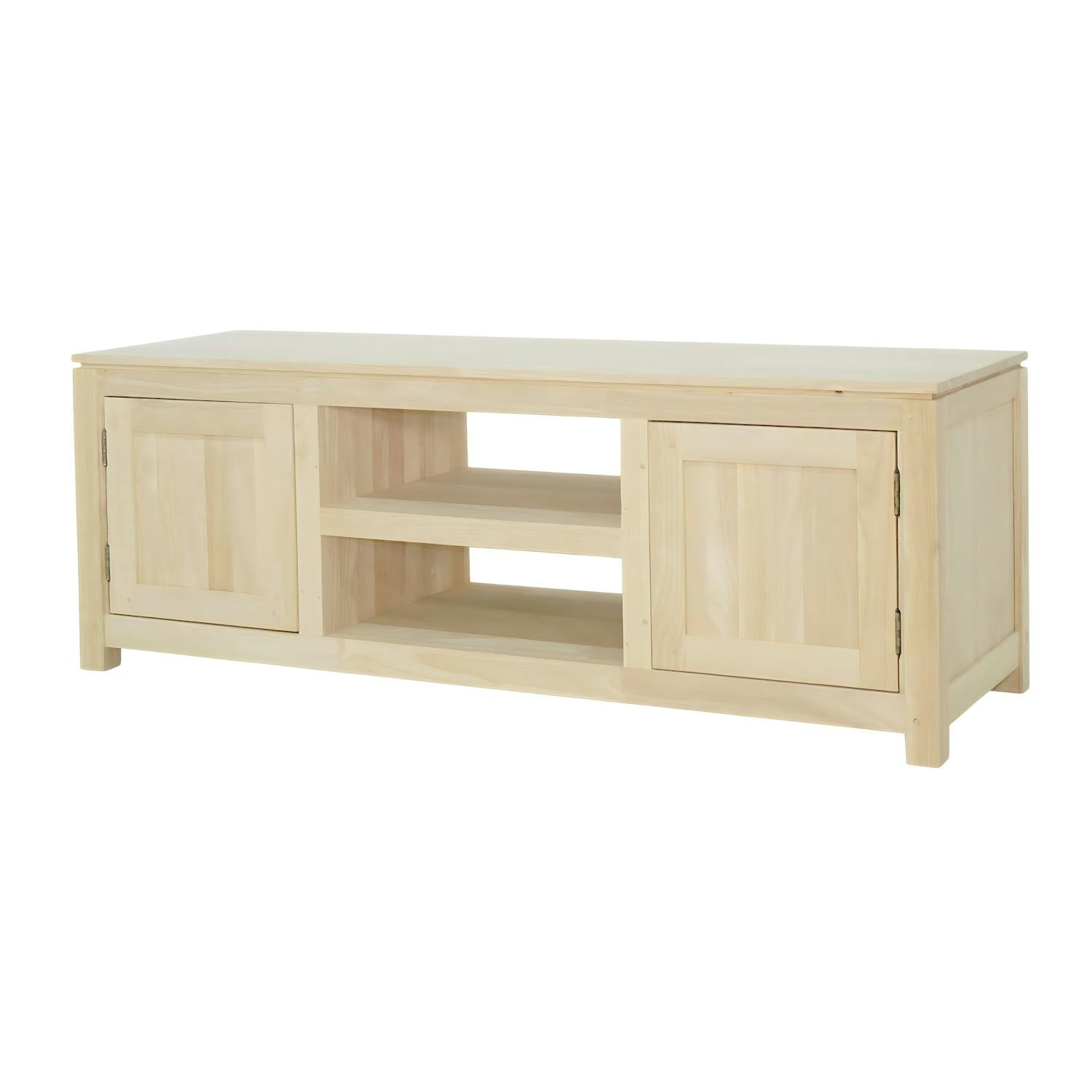 Meuble TV Hévéa 2 portes, 2 niches, 136x45x48,6cm HELENA