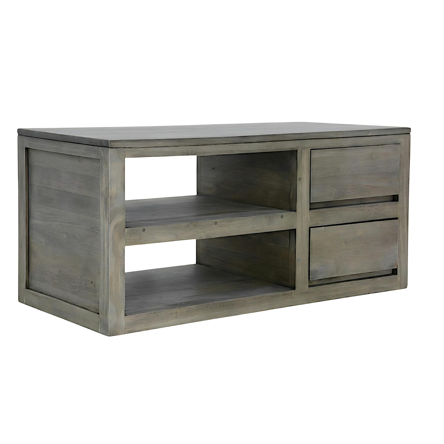 Meuble TV hévéa 2 tiroirs 90cm OLGA