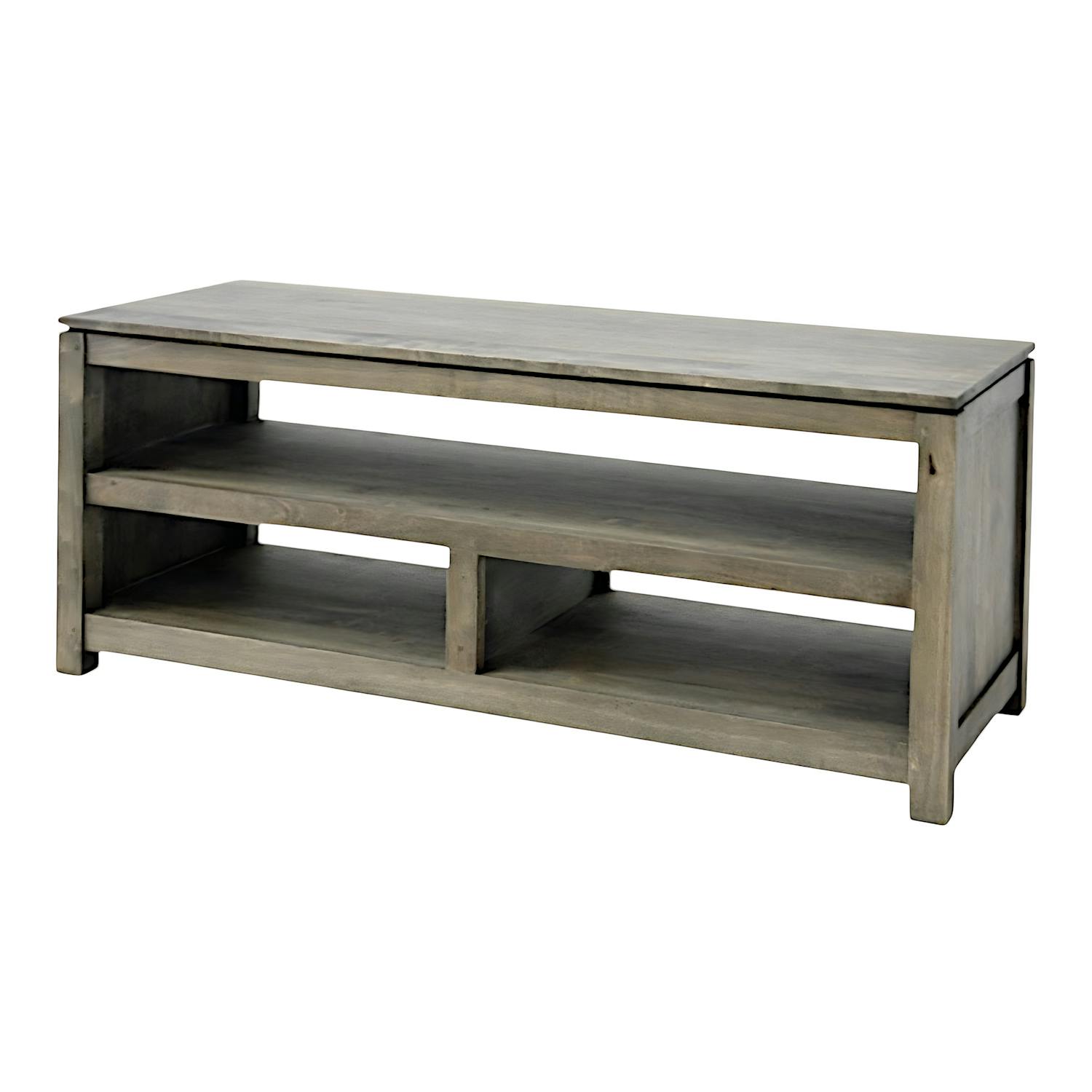 Meuble TV Hévéa 3 niches - dont 1 grande - 120x45x48,6cm HELENA
