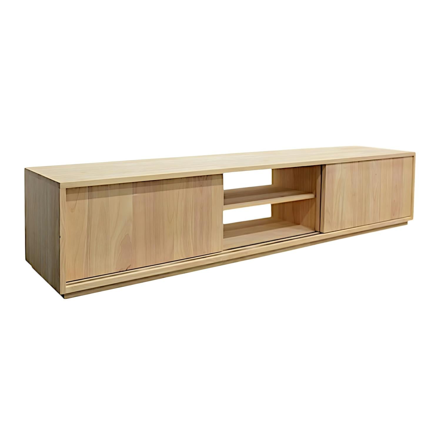 Meuble TV Hévéa 3 portes coulissantes 200x45x45cm BALTIC