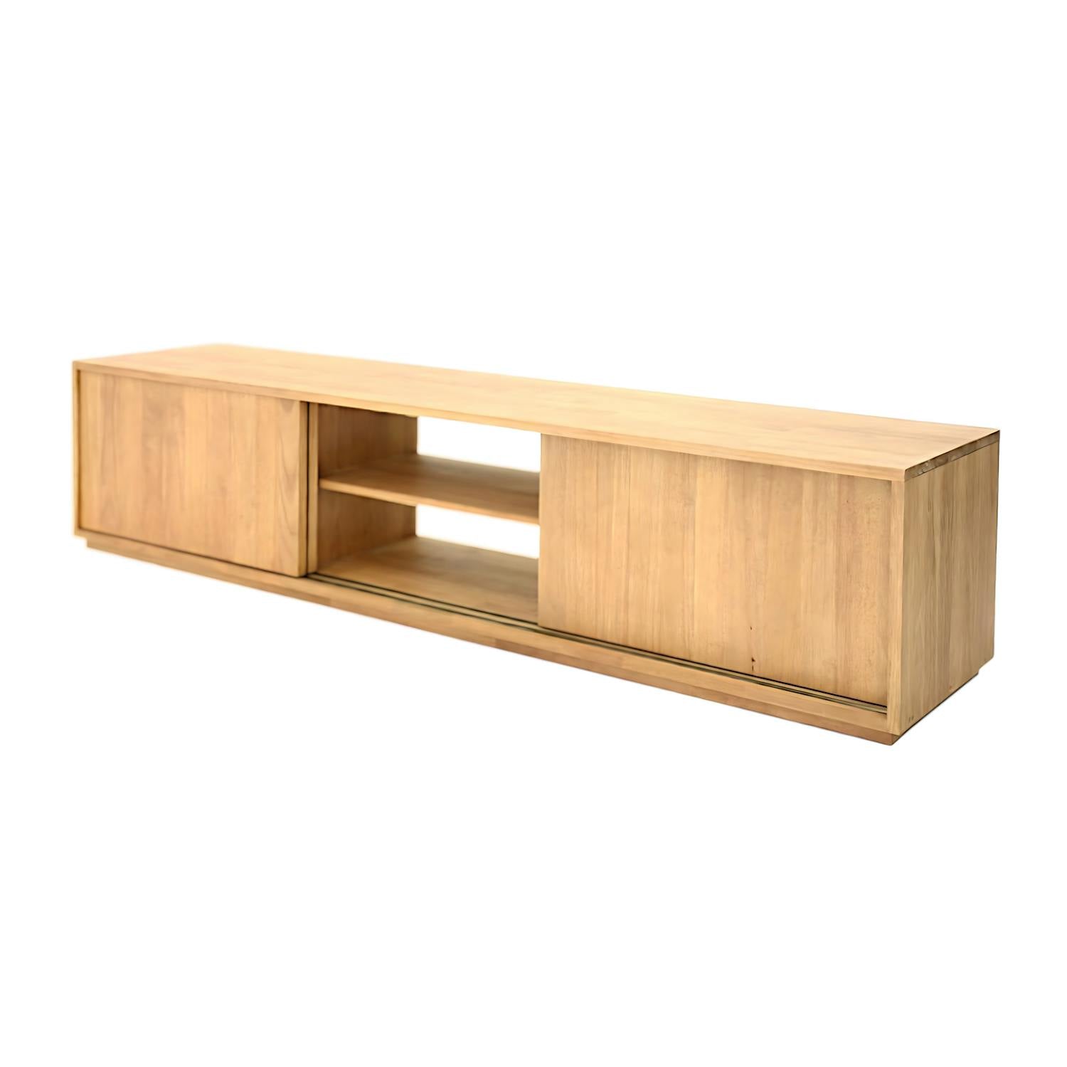 Meuble TV Hévéa 3 portes coulissantes 200x45x45cm BALTIC