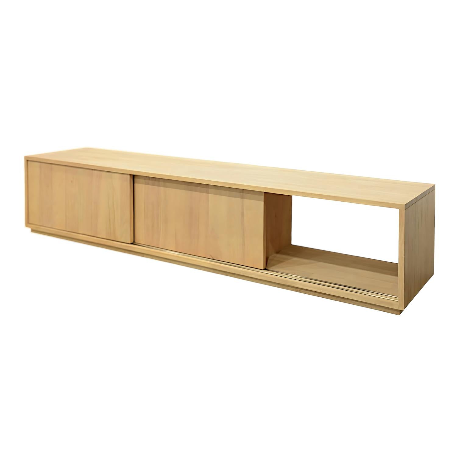 Meuble TV Hévéa 3 portes coulissantes 200x45x45cm BALTIC