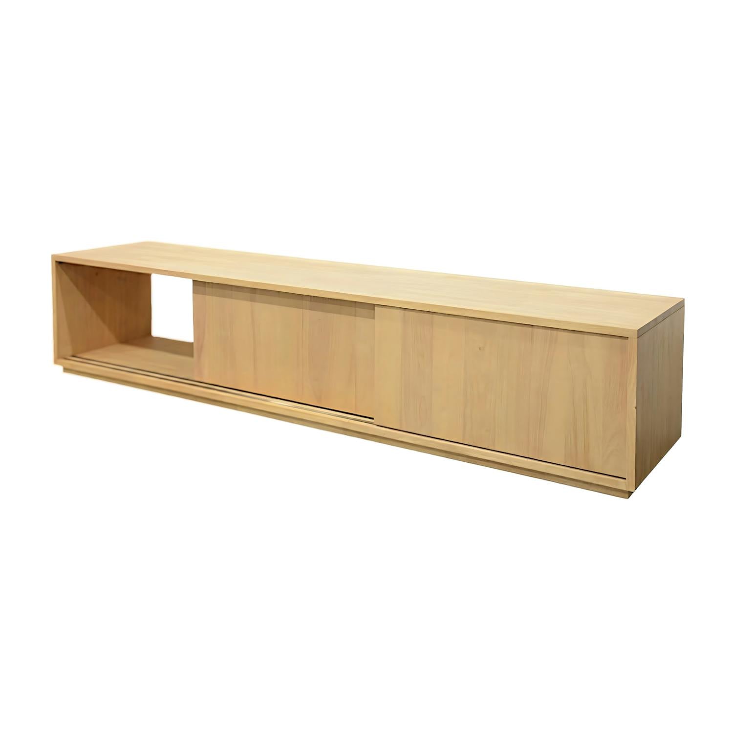 Meuble TV Hévéa 3 portes coulissantes 200x45x45cm BALTIC