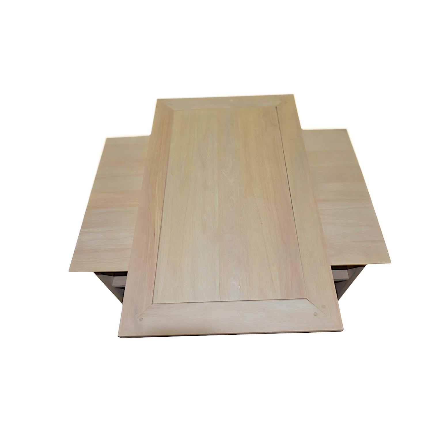 Meuble TV Hévéa plateau tournant, 2 tiroirs, 2 niches 83x50x62cm TRADITION