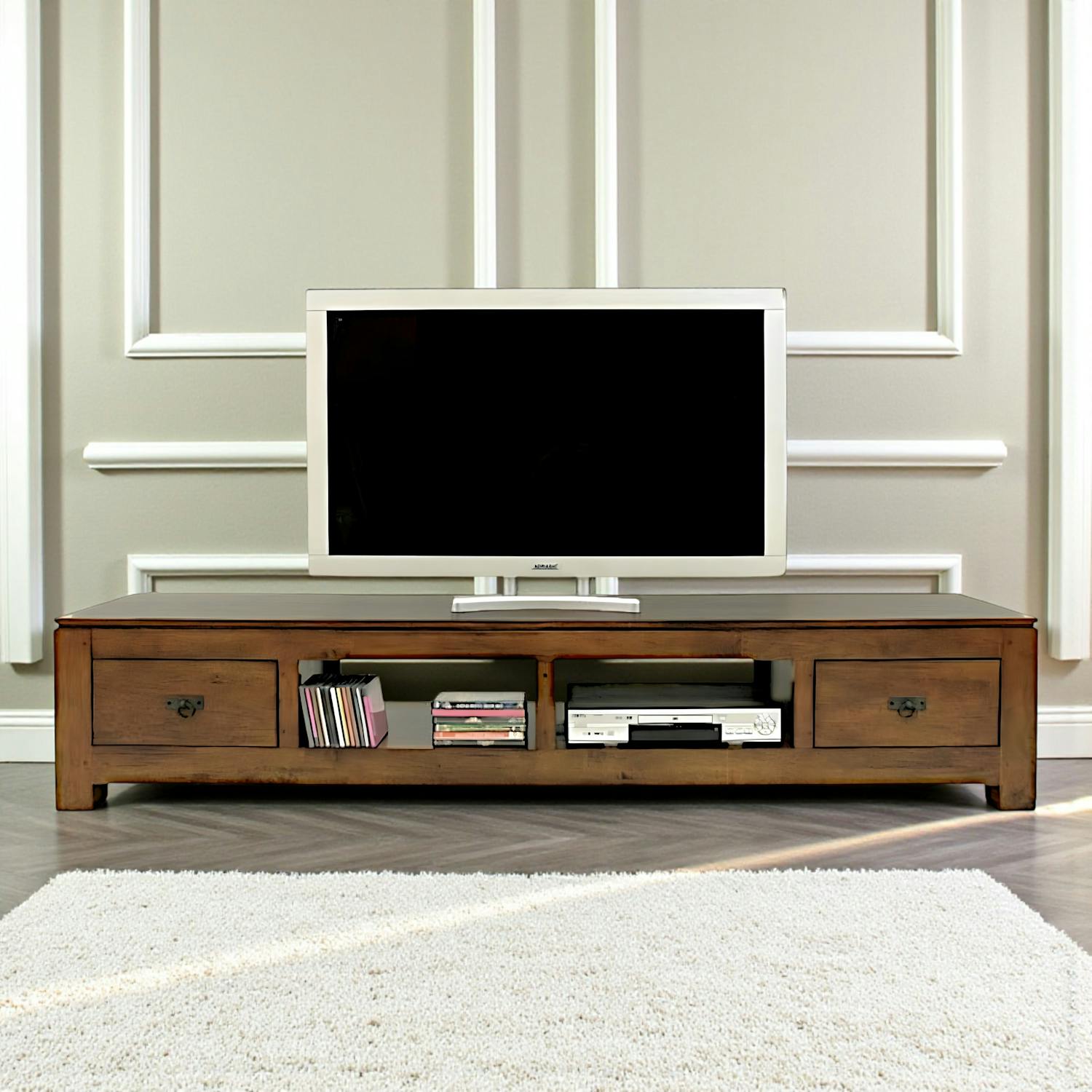 Meuble TV en bois massif - Style moderne