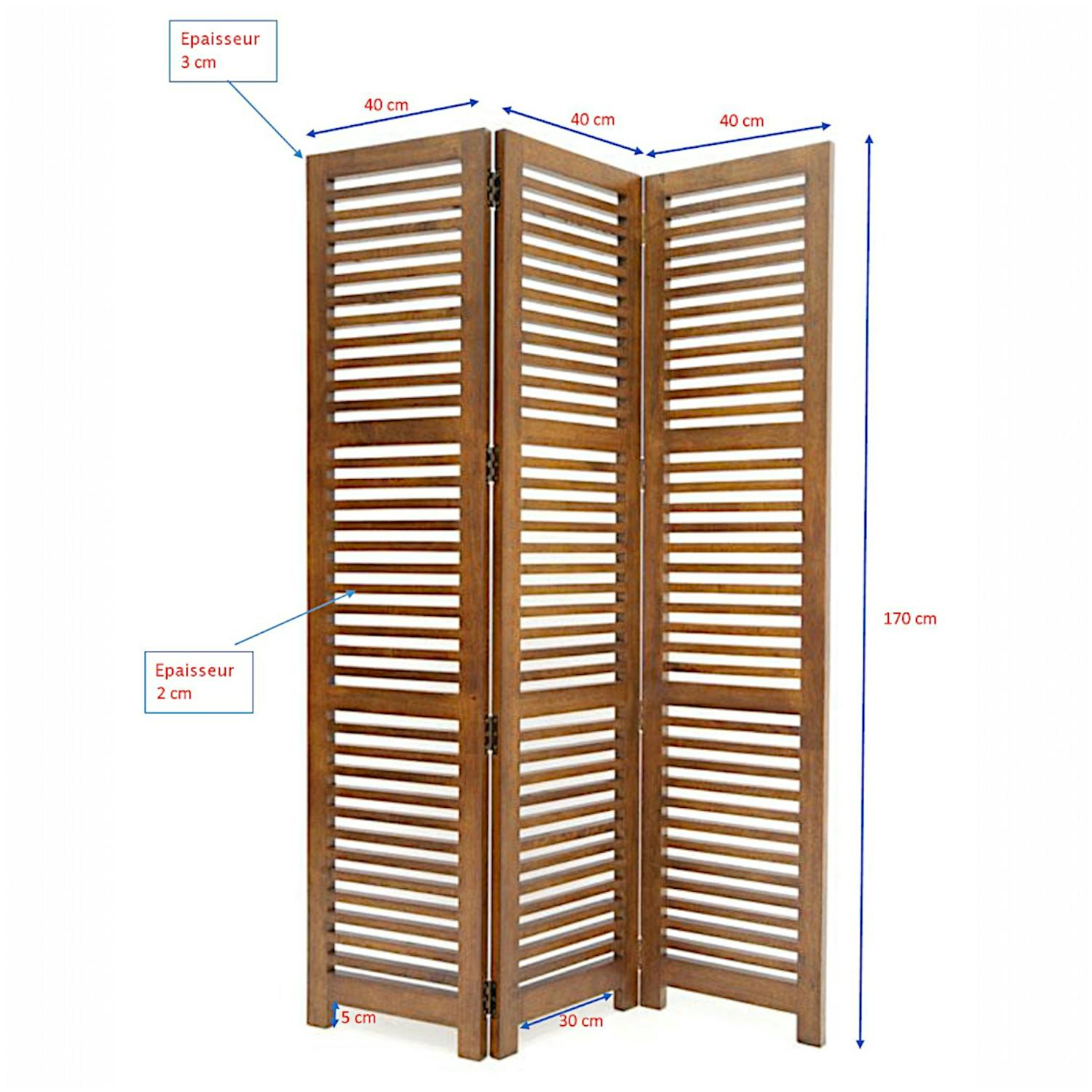 PARAVENT PERSIENNES 170cm