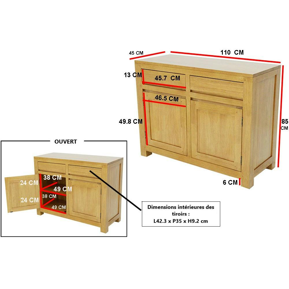 Petit buffet moderne bois massif OLGA