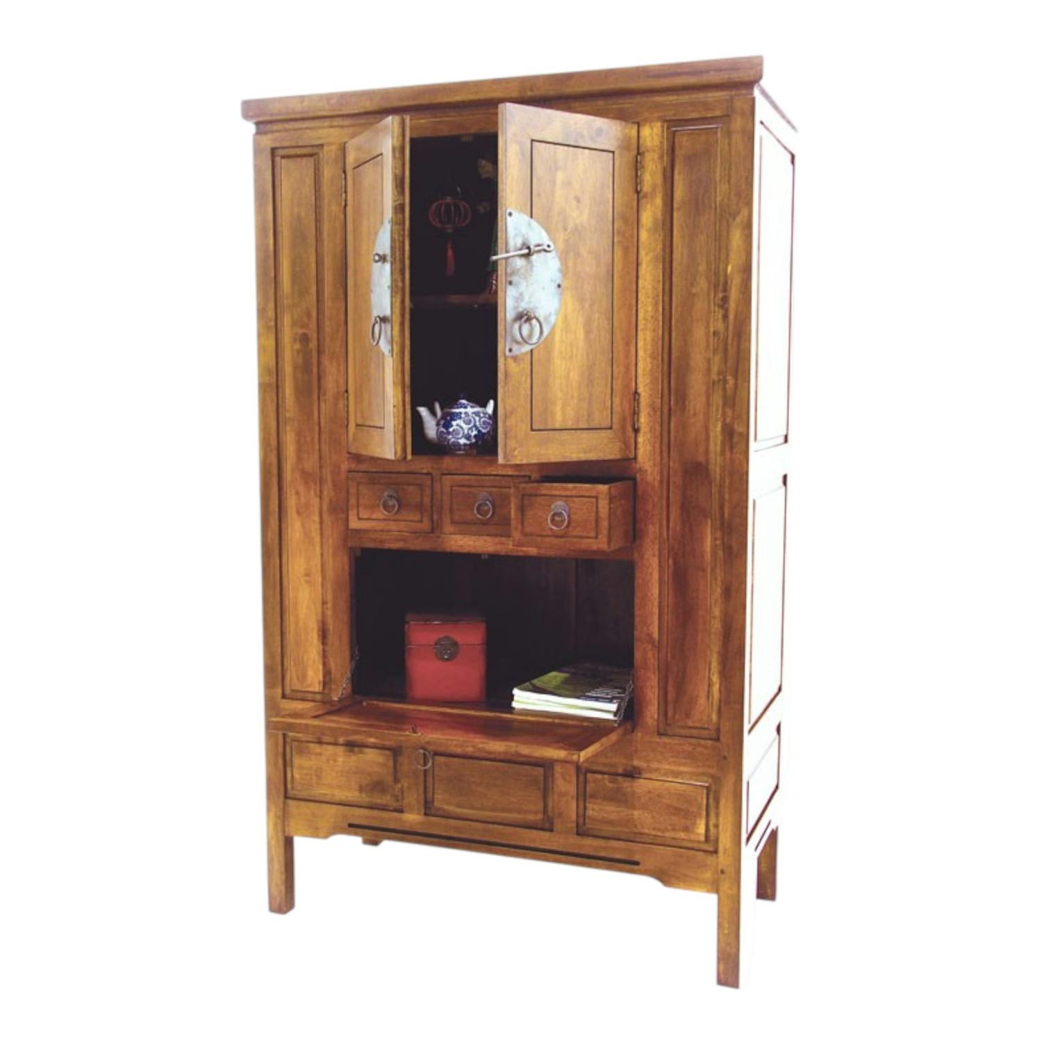 Placard Bar chinois Hévéa massif 170cm MAORI