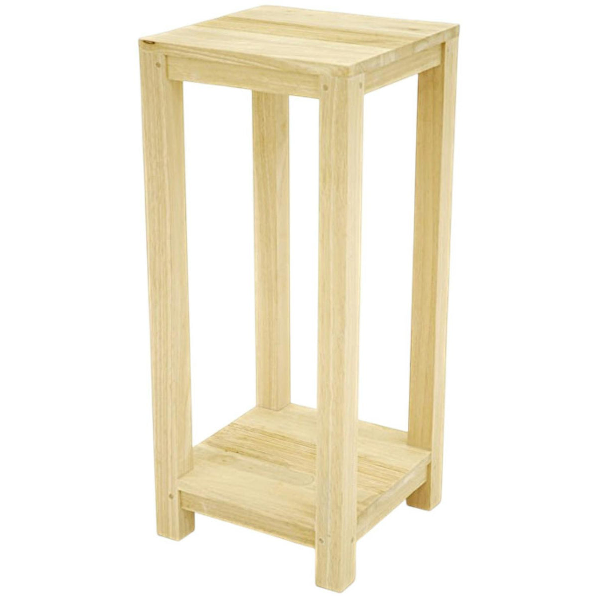 Sellette bois hévéa double plateau 30x30x70cm GALA
