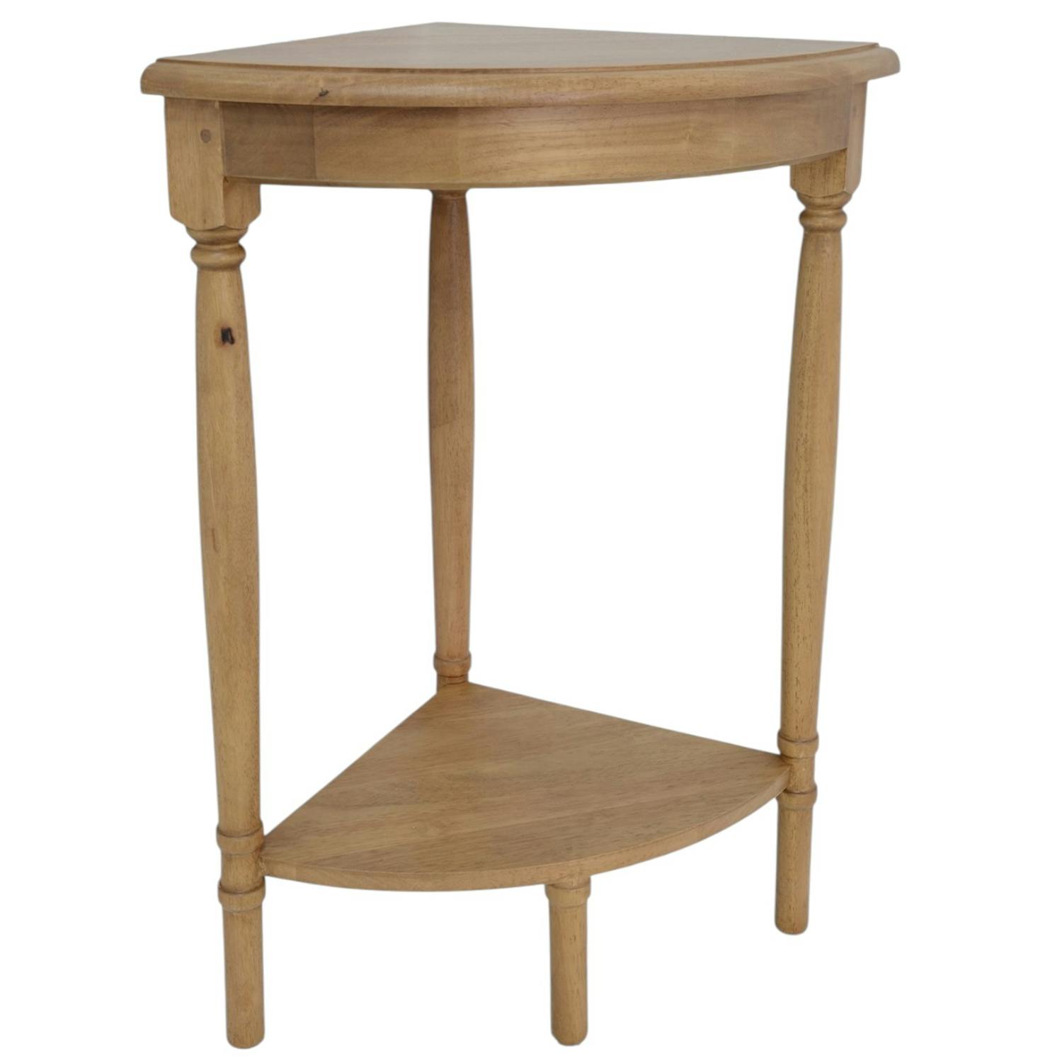 Sellette d'angle Hévéa double plateaux 57x40x74cm TRADITION