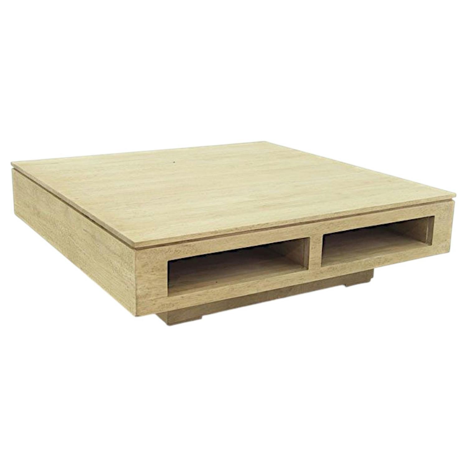 Table basse 1 niche hévéa 100X100cm HELENA